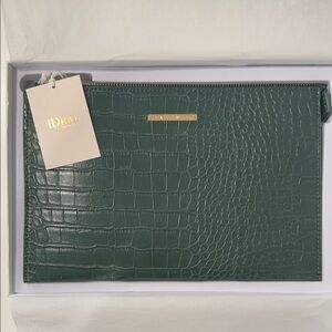iDEAL of Sweden Green Crocodile Clutch